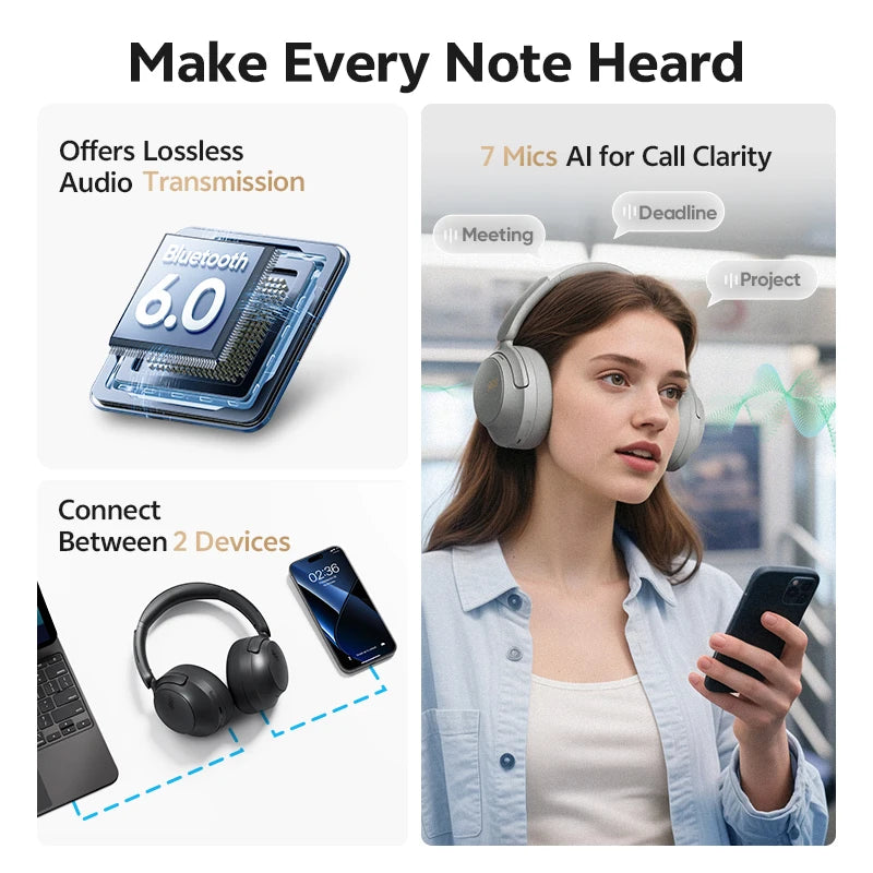 QCY H3S Active Noise Cancelling Headphones