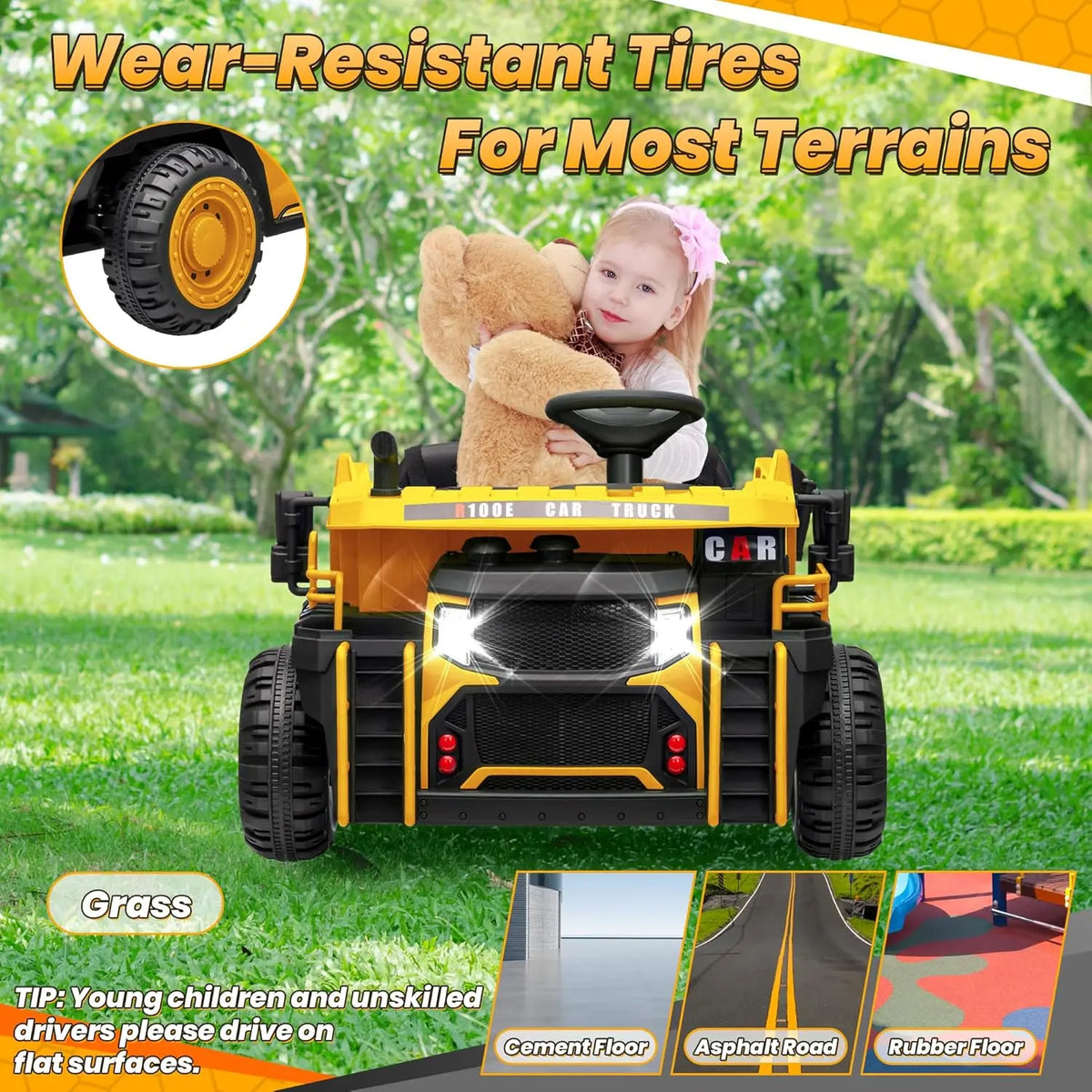 JOYRACER Ride On Dump Truck With Remote Control