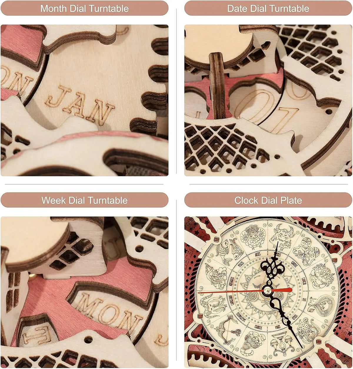 Robotime 3D Wooden Mechanical Wall Clock Puzzle