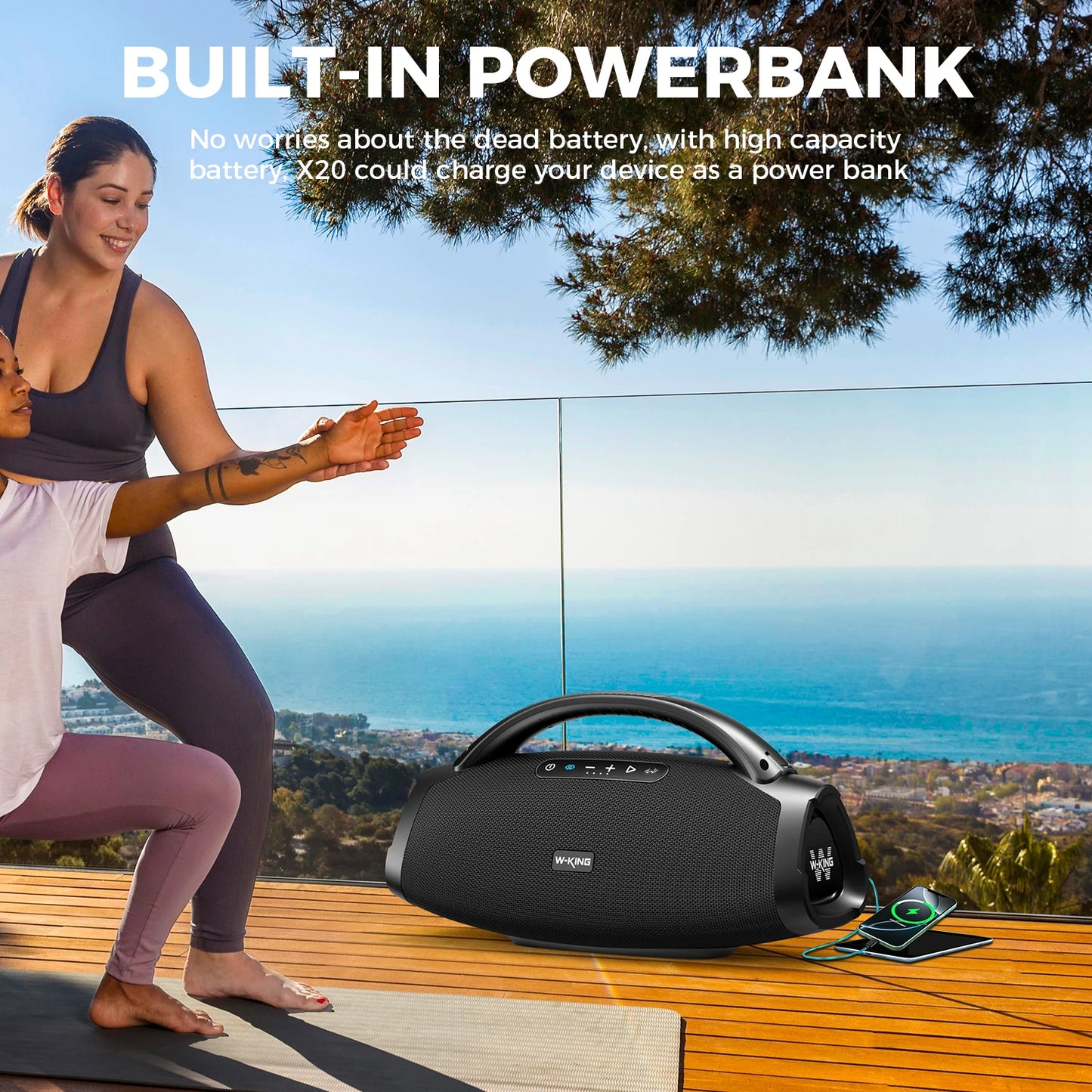 W-King X20 200W Bluetooth Speaker IPX7 Waterproof
