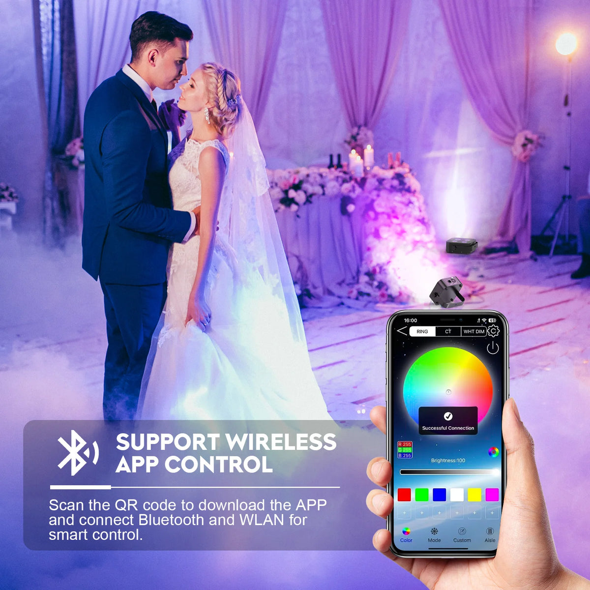 U'King Rechargeable DMX Par Stage Lights