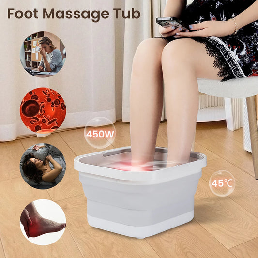 Foreverlily Portable Thermostatic Foldable Foot Massage Tub
