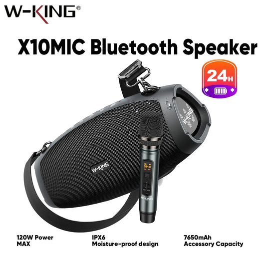 W-KING Portable Bluetooth Speaker Wireless Microphone 120W