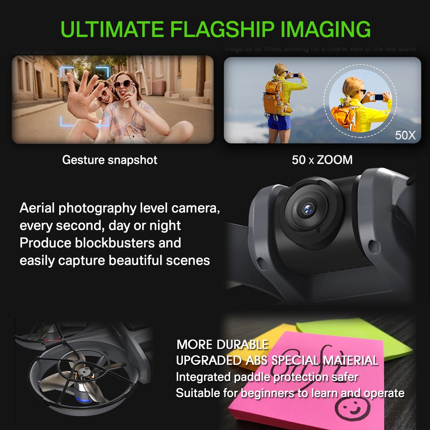 Foldable Drone With Dual Cameras Optical Flow Positioning