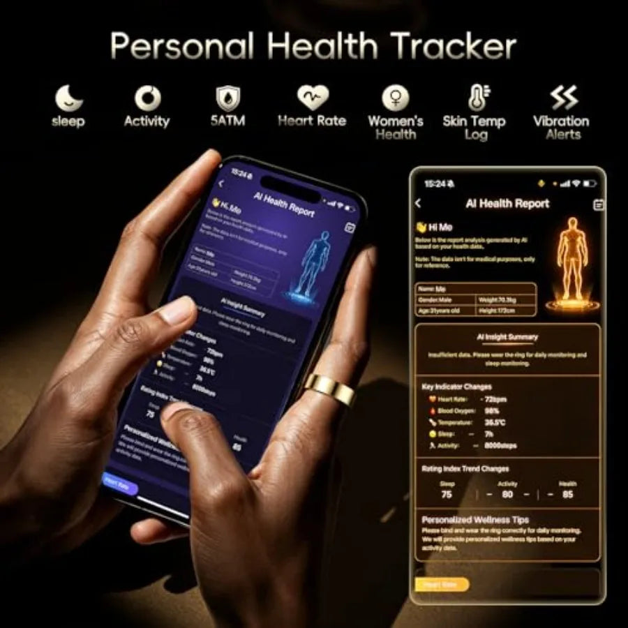 Smart Ring Fitness Tracker Unisex Sleep Heart Rate Monitor