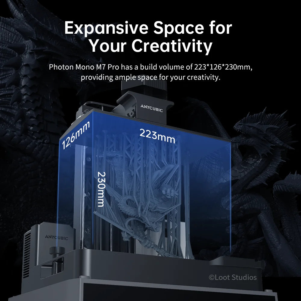 ANYCUBIC Photon Mono M7 Pro 14K Mono MSLA 3D Printer 10.1'' LCD Resin 3D Printer Speed Up to 170mm/h Printing Size 223*126*230mm