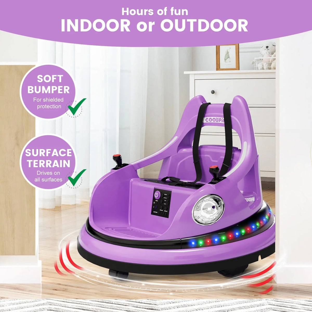 HiMiss Kids Electric Bumper Car Ride On Toy
