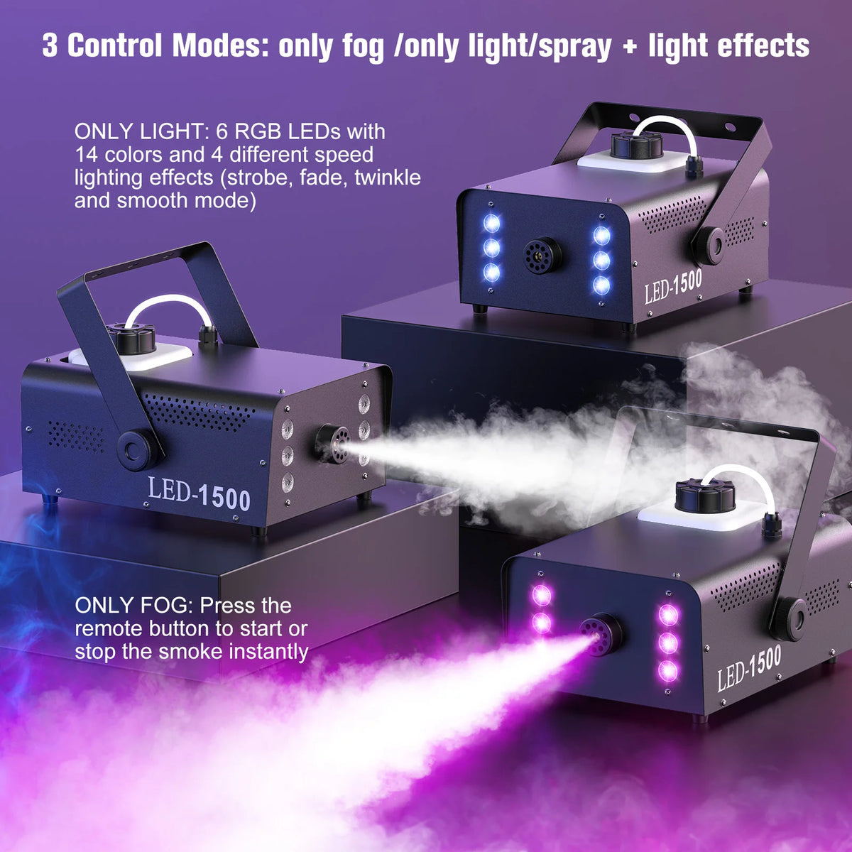 U'King RGB LED Fog Machine With Remote Control