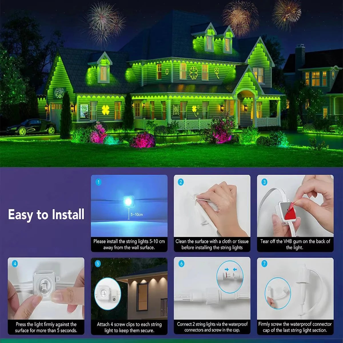 MIMIRGB Outdoor Eaves Light Smart RGBIC LED Strip