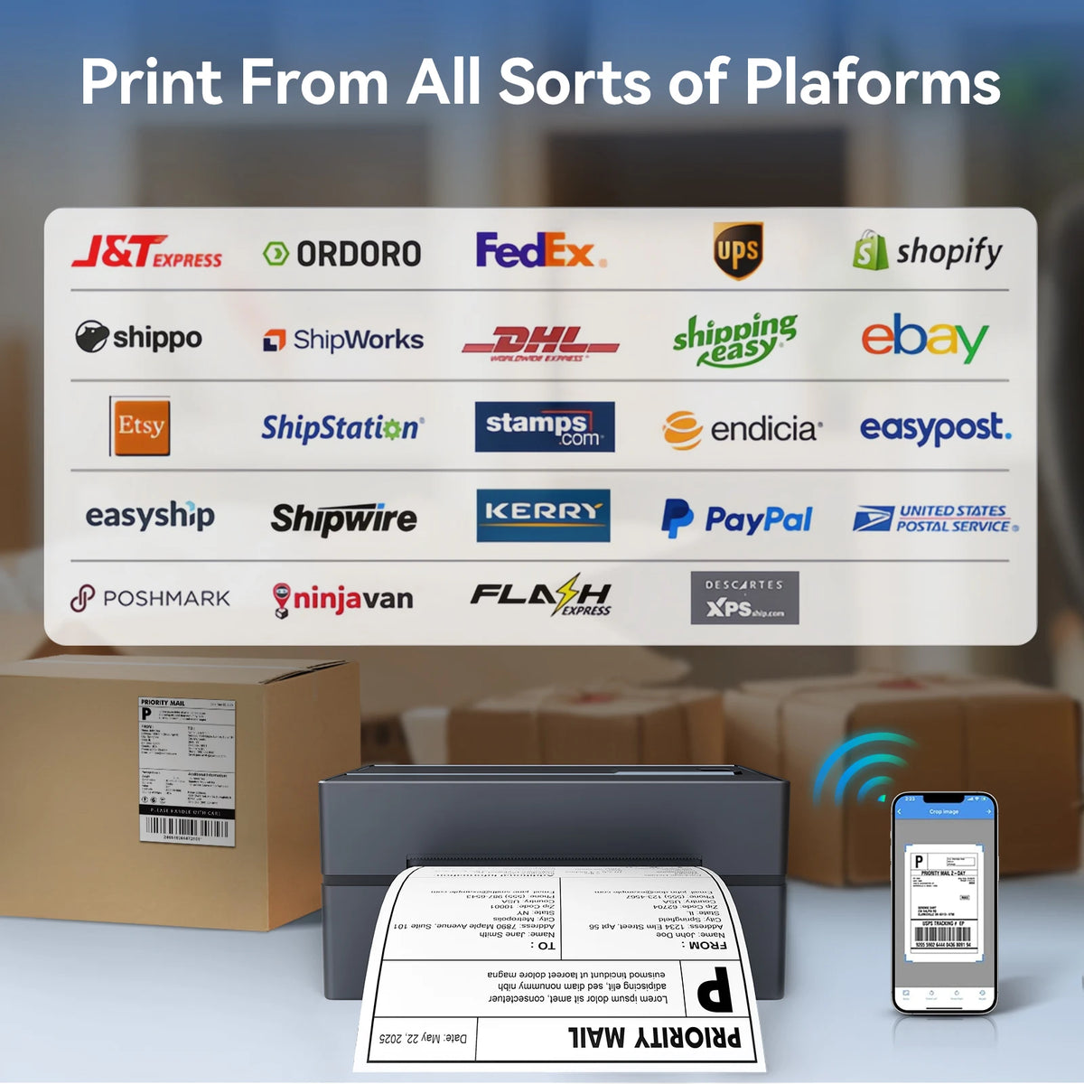 TakeYou Portable Thermal Label Printer Bluetooth Connectivity