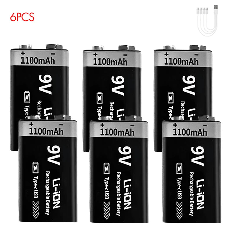 Kuugro 9V USB Rechargeable Battery Pack