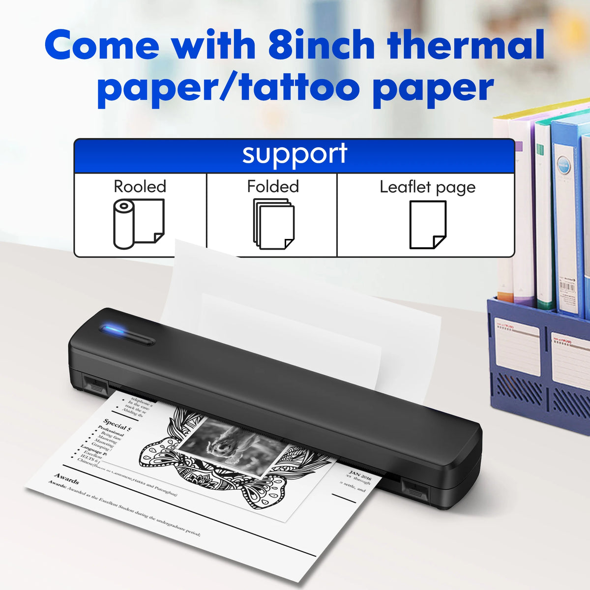 POLONO Portable Wireless Thermal Printer for Documents