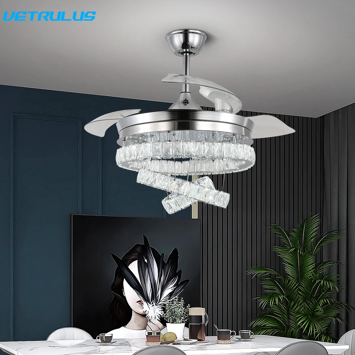 Vetrulus Led Ceiling Fan With Remote Control