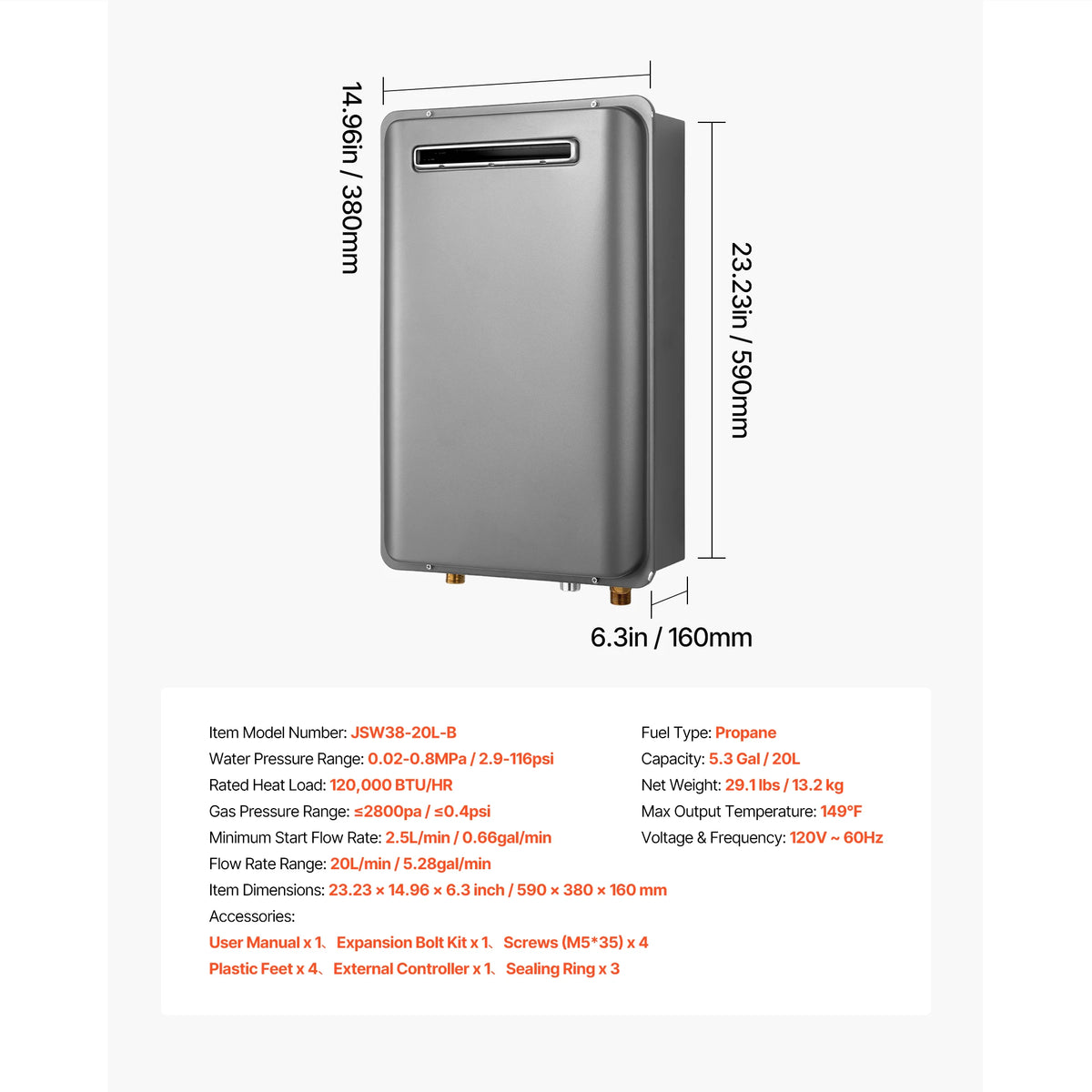 SucceBuy Instant Outdoor Tankless Water Heater