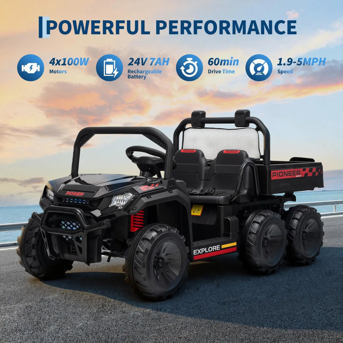 HiMISS 4WD Kids Ride On Electric Dump Truck