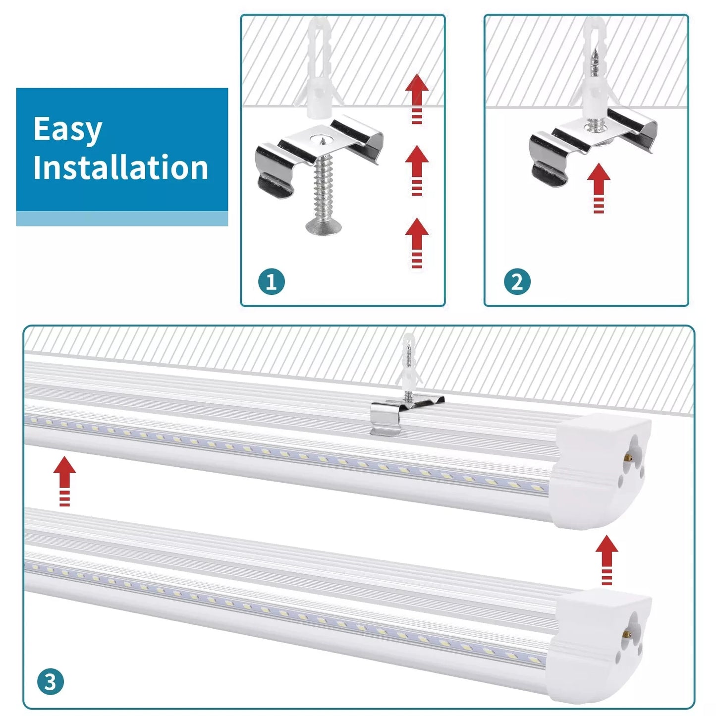 BSK.BESTKA LED Shop Light 100W Linkable Integrated
