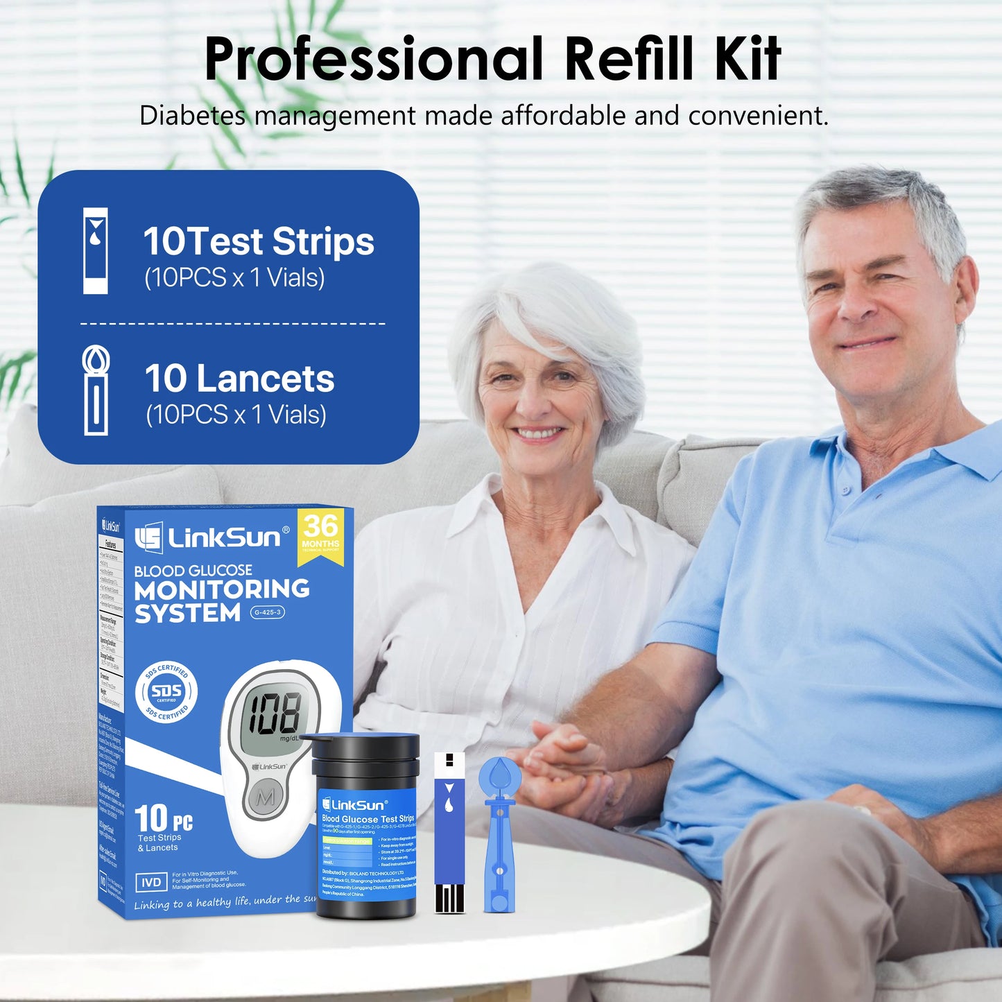 Linksun Blood Glucose Meter G4253 Glucometer Kit