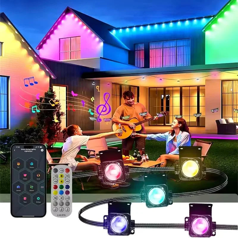 App Controlled Waterproof Outdoor Eaves String Lights