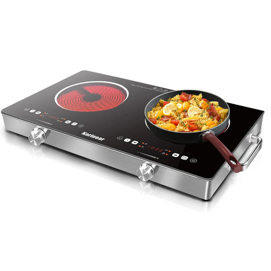 Karinear Twin Zone Ceramic Electric Hob Safety Lock