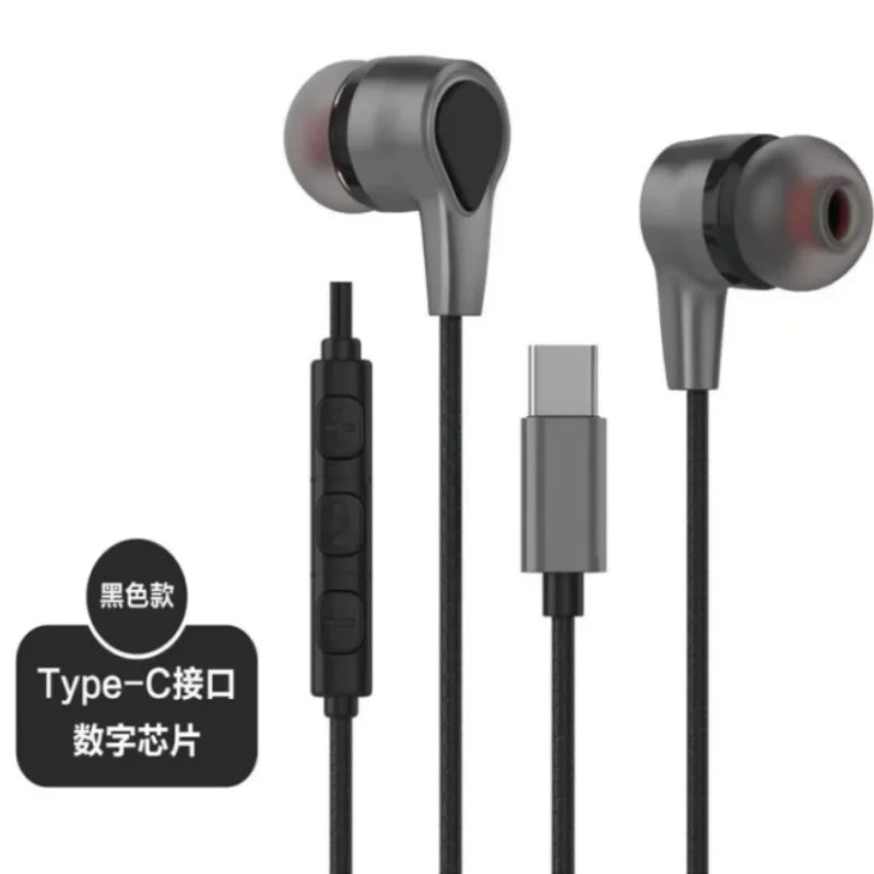 Type C Earbud Headphones With Microphone For Mobile Phones