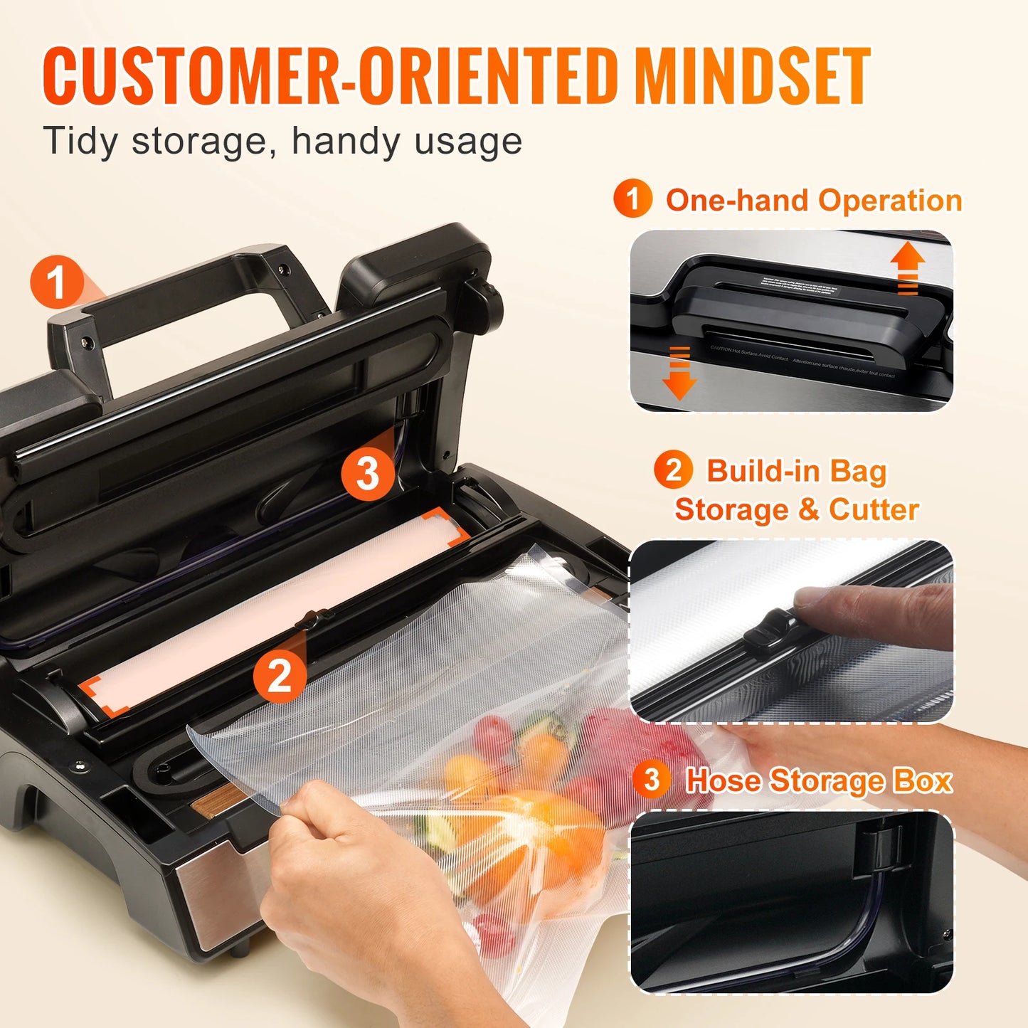SucceBuy Vacuum Sealer 90Kpa 130W With Free 10 Pcs Bags
