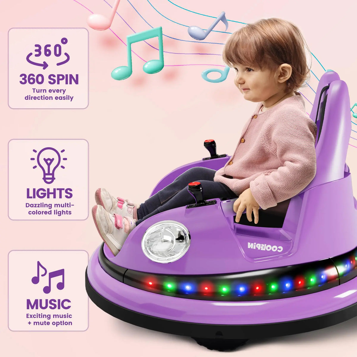 HiMiss Kids Electric Bumper Car Ride On Toy