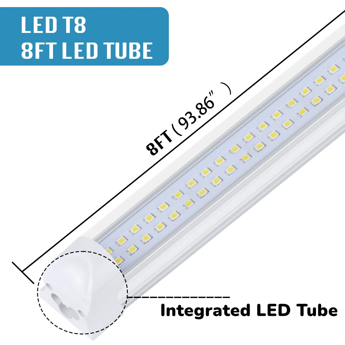 BSK.BESTKA Led Shop Light 100W 15000lm T8 Tube
