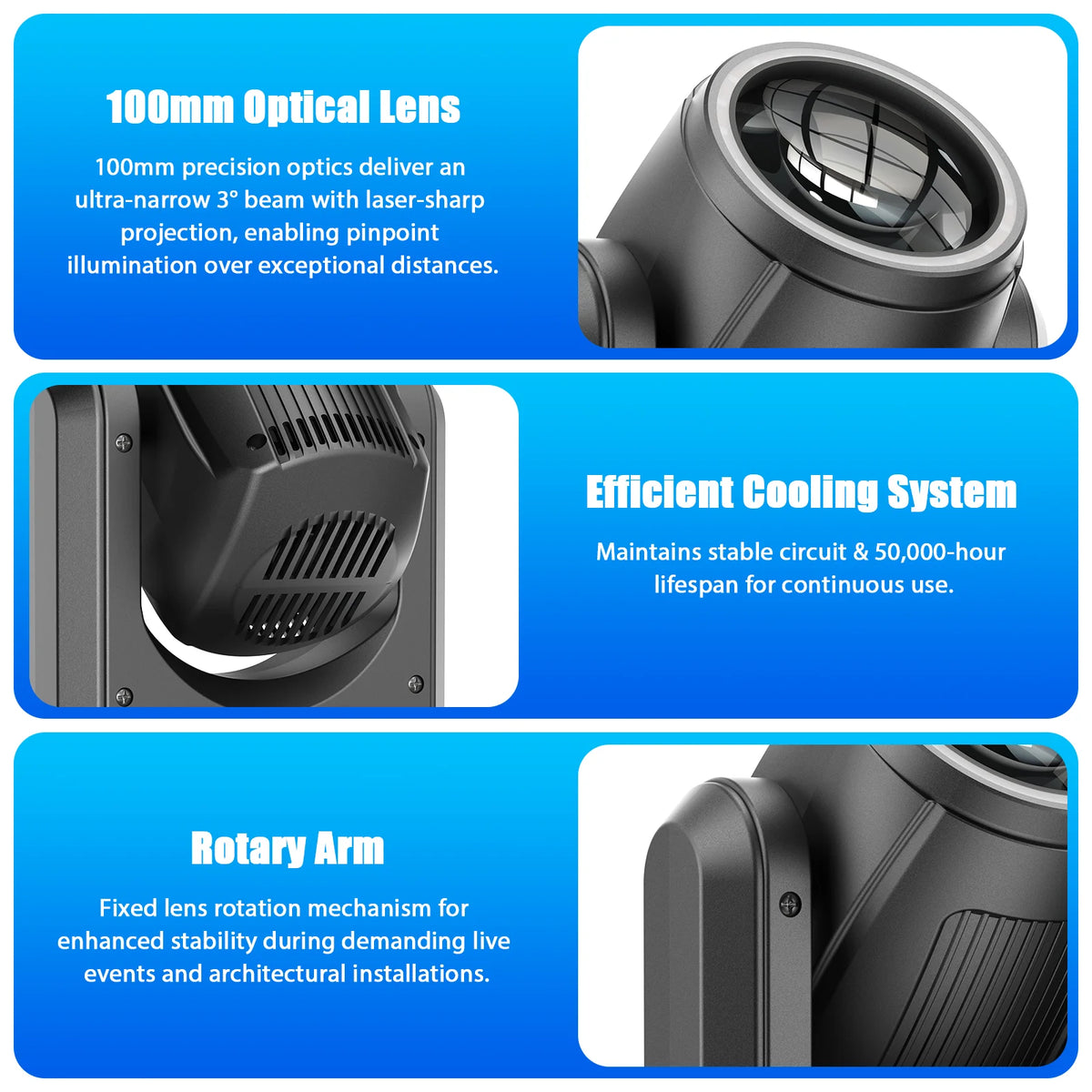 U'King RGB LED Moving Head Light With DMX Control