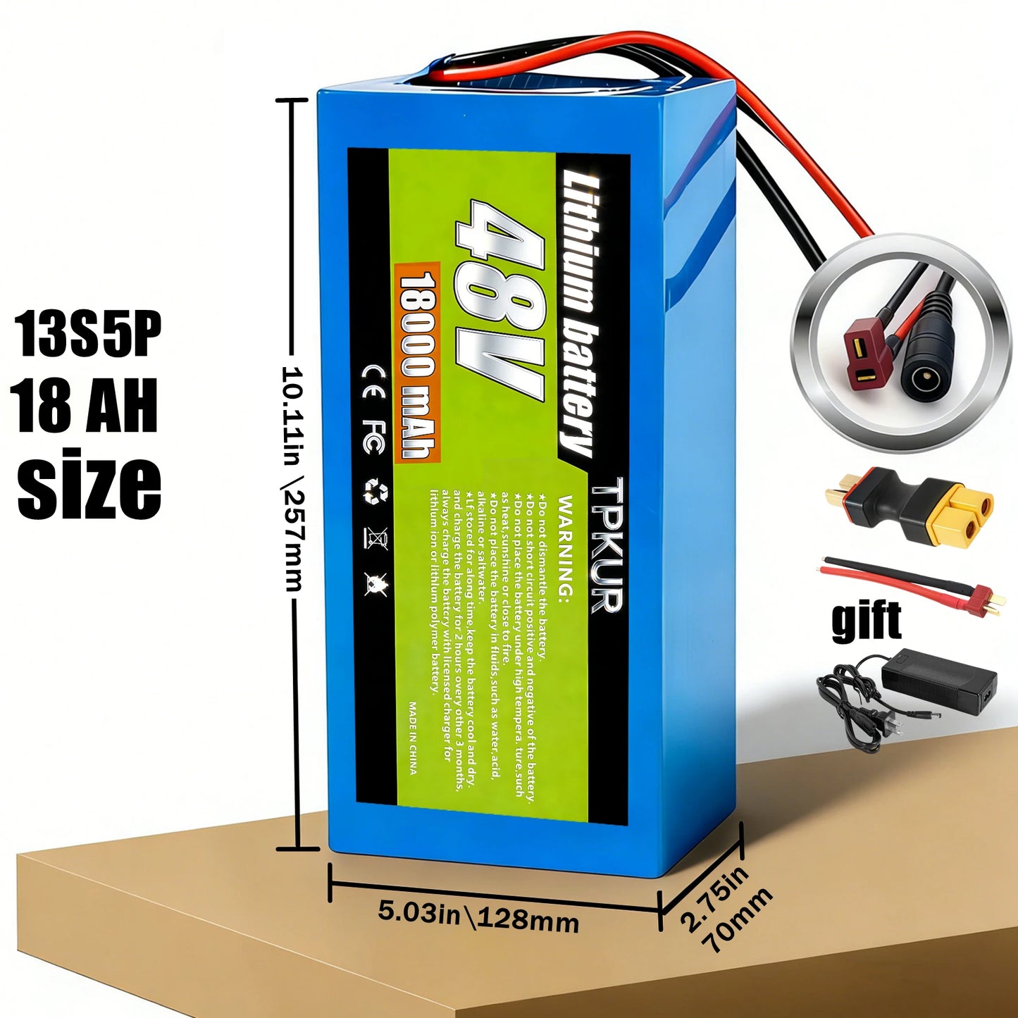 TPKUR 48V Lithium Battery With BMS For Electric Scooters