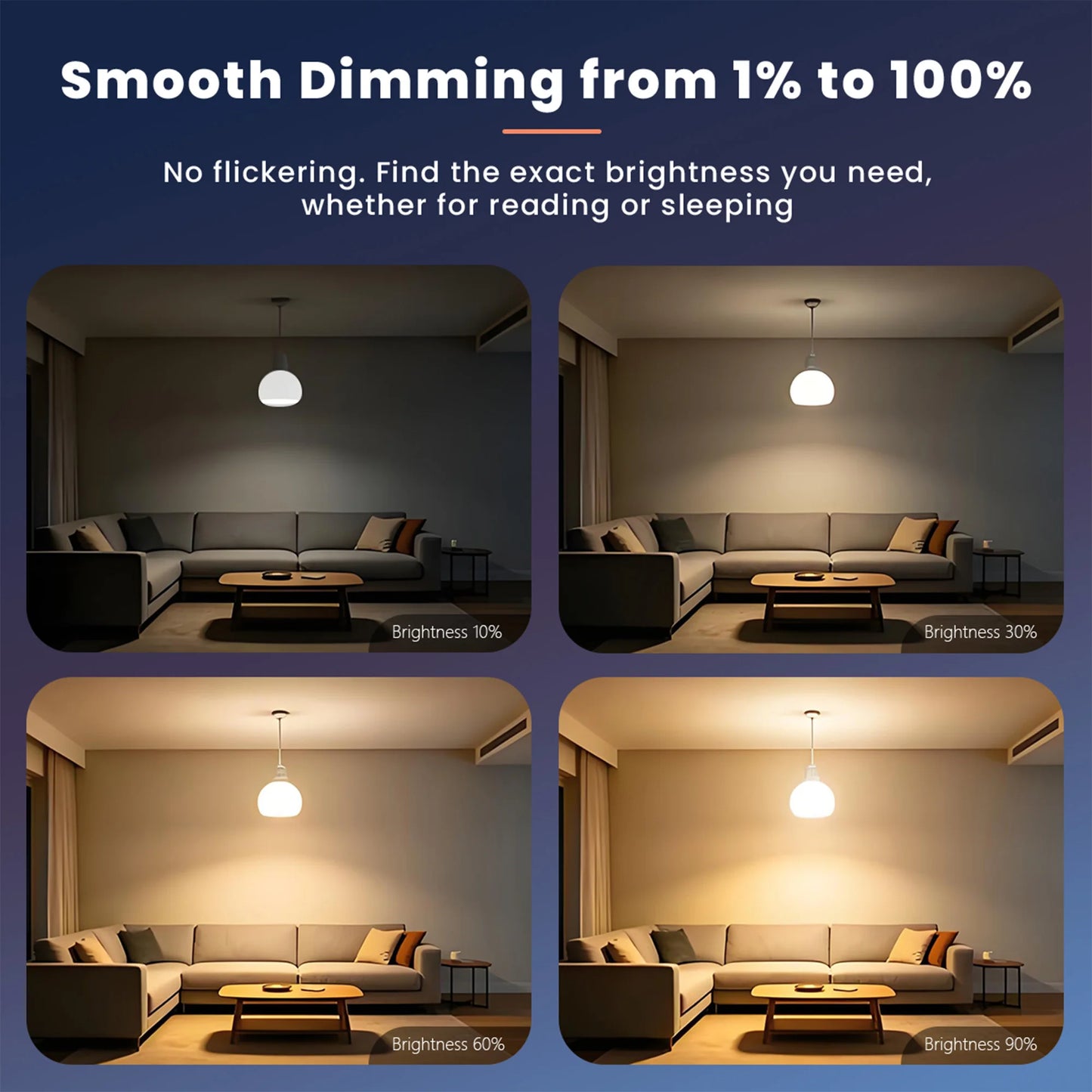 Smeileas RGBCW Smart Bulbs Dimmable LED Lights Music Sync