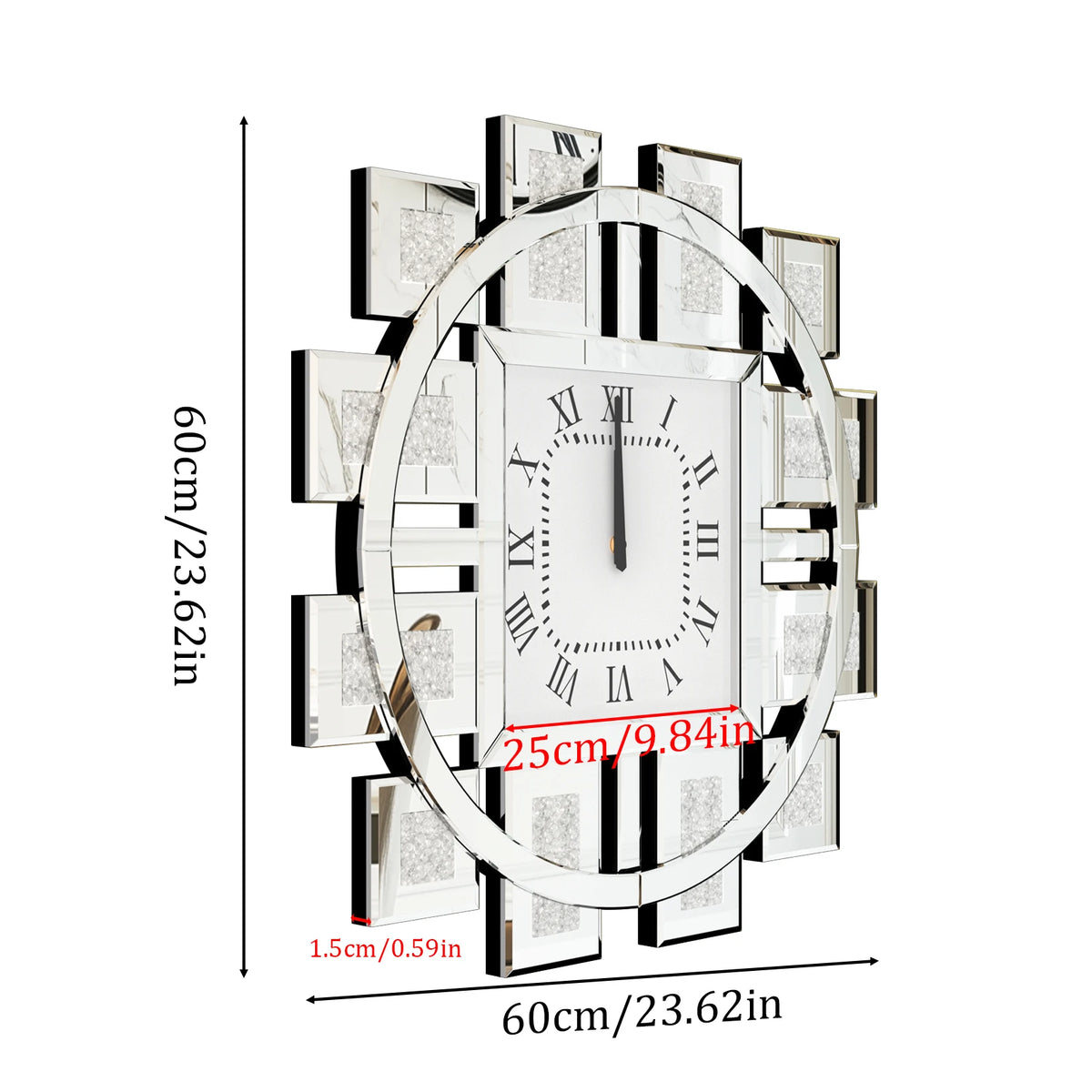 Decorative Quartz Wall Clock With Roman Numerals