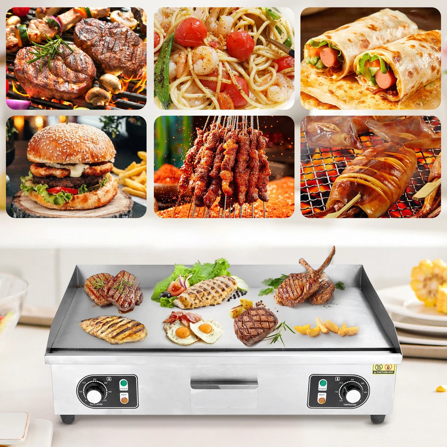 Adoolla 1500W Commercial Electric Grill Nonstick Teppanyaki