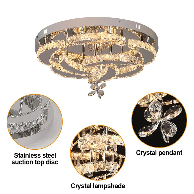 GreeLustr Crystal LED Pendant Ceiling Light Chandelier