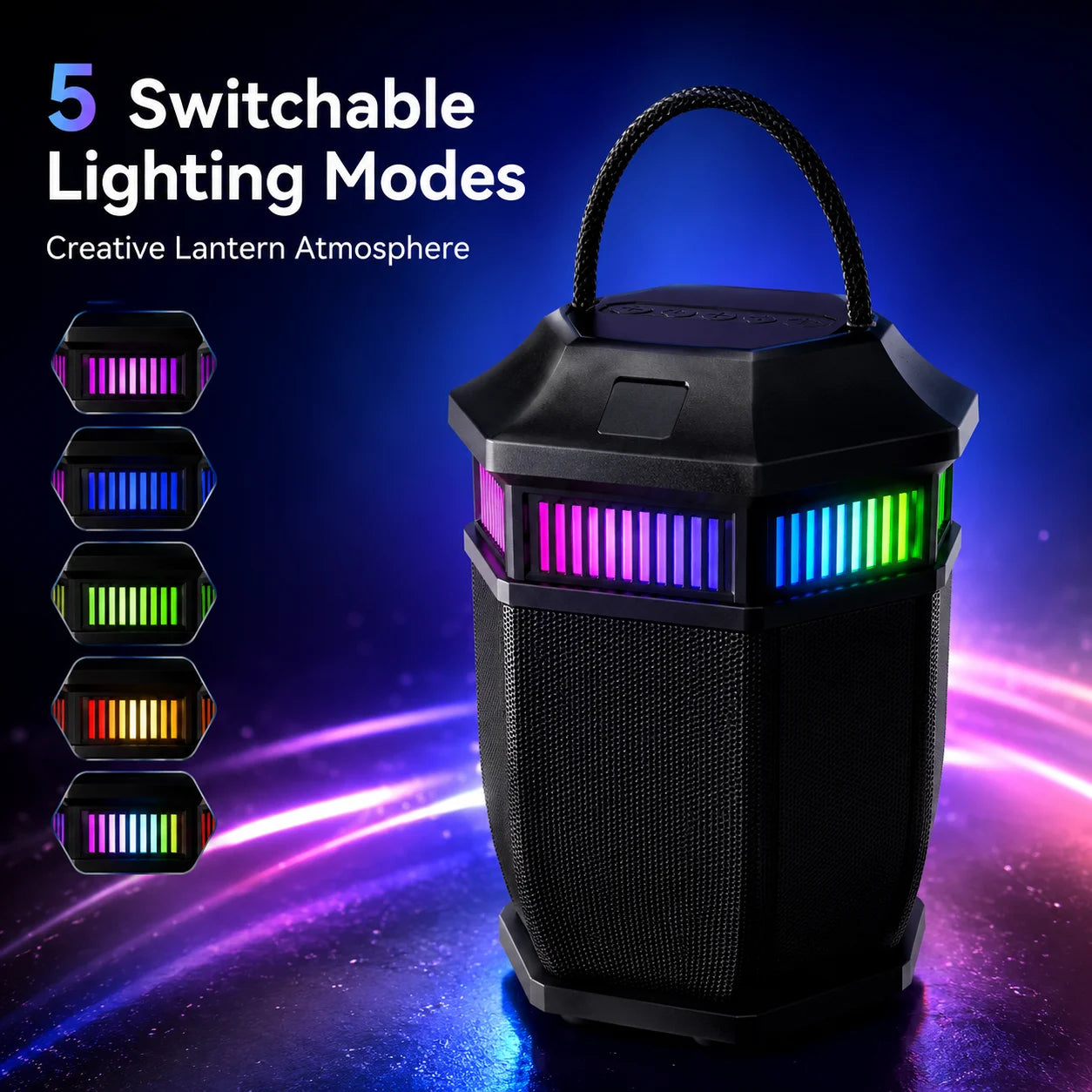 Portable Bluetooth Lantern Speaker 10W RGB Lighting Modes