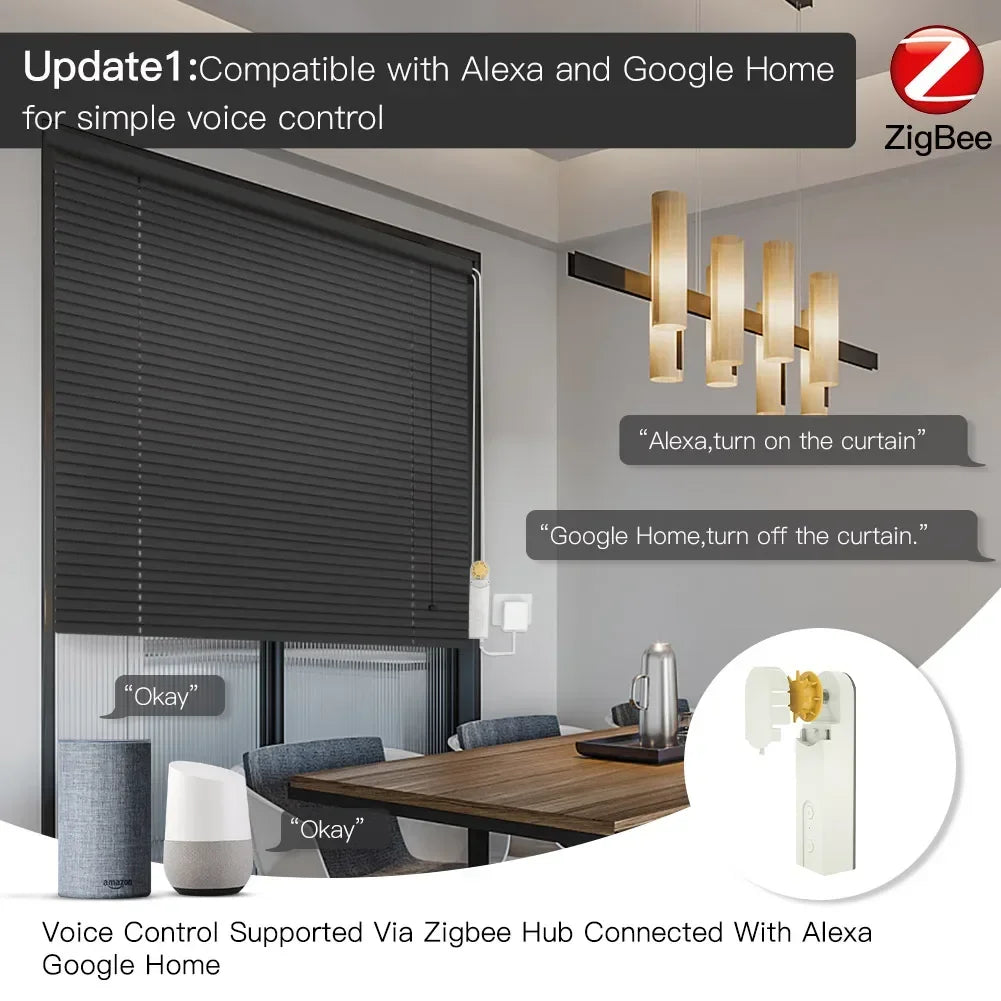 MOES ZigBee Motorized Roller Blinds Hub Tuya Alexa Google Home