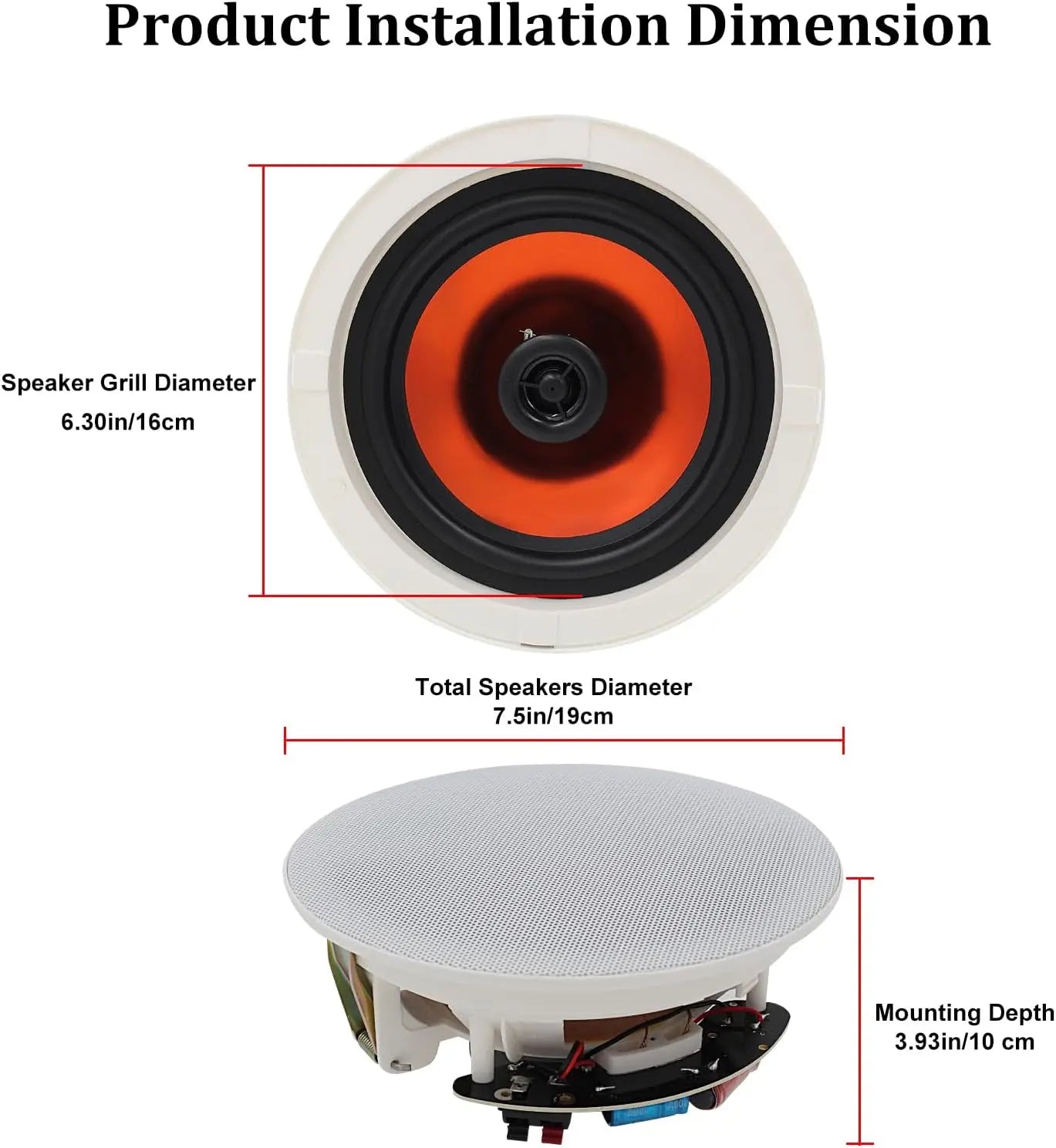 Herdio 600W Bluetooth Ceiling Speakers Two Way Dome Tweeter