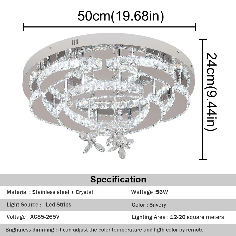 GreeLustr Crystal LED Pendant Ceiling Light Chandelier