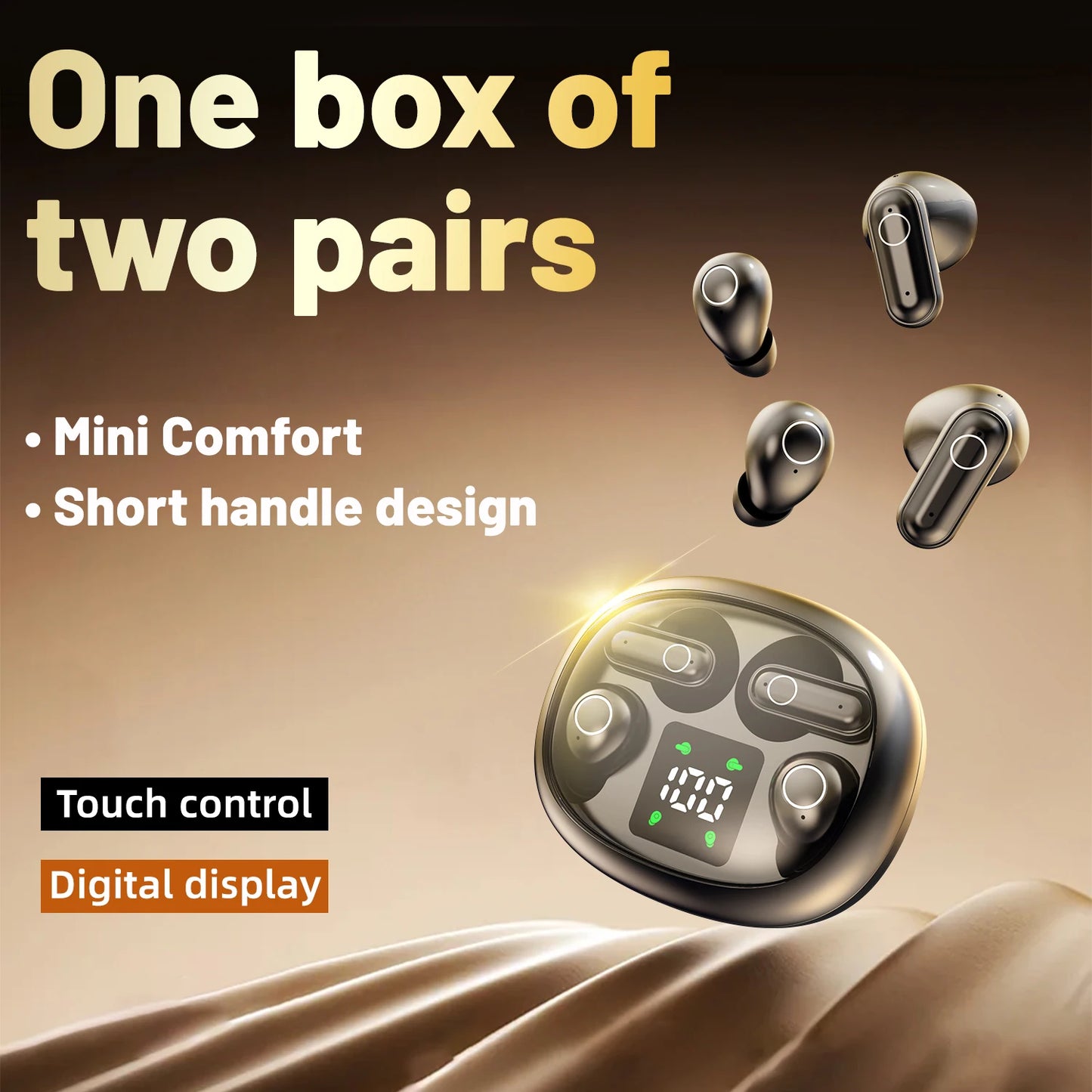 SHUKE Mini Noise Canceling Wireless Bluetooth Earbuds