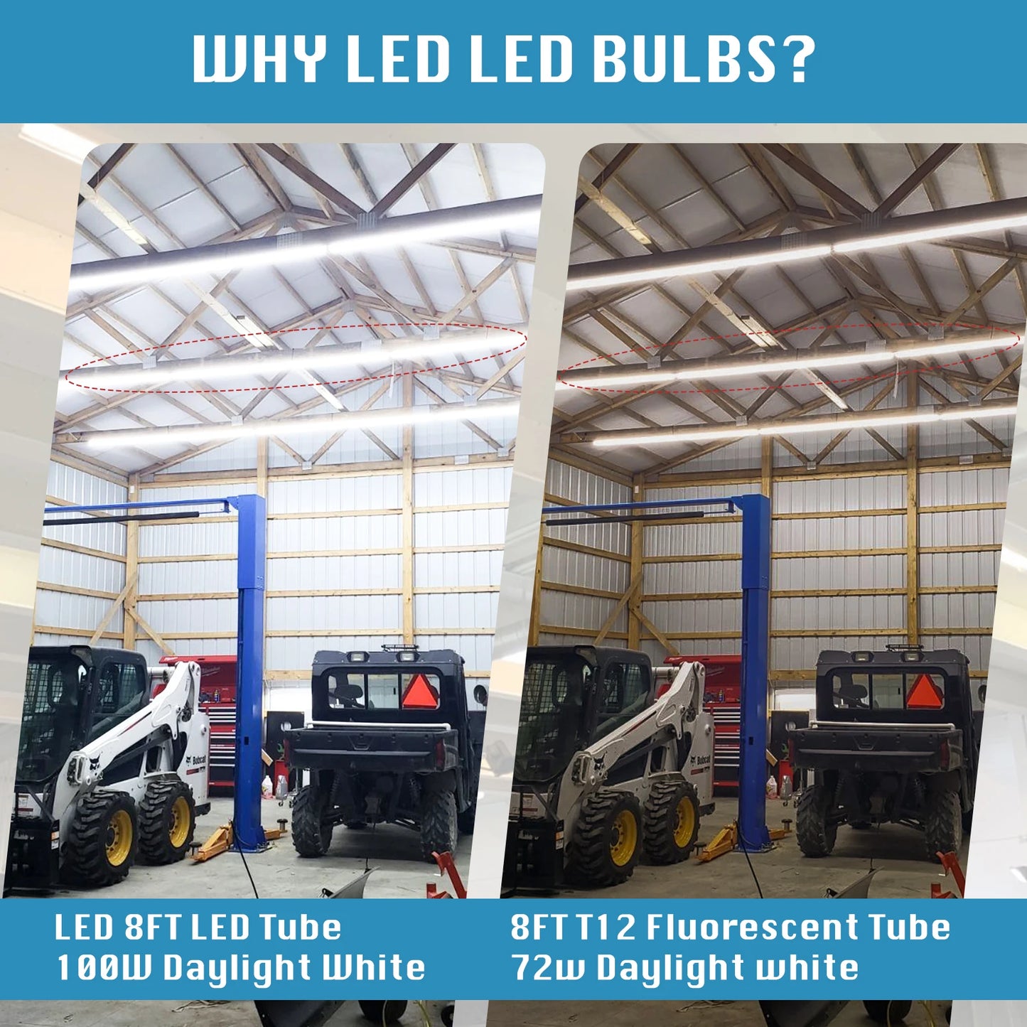 BSK.BESTKA Led Shop Light 100W 15000lm T8 Tube