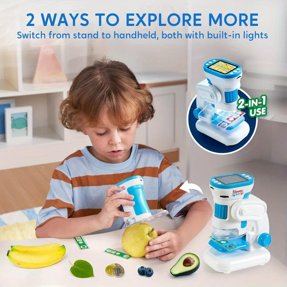 Joyfy 2 In 1 Handheld Microscope 1000X For Kids