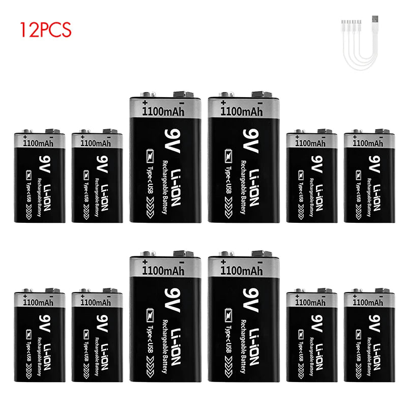 Kuugro 9V USB Rechargeable Battery Pack