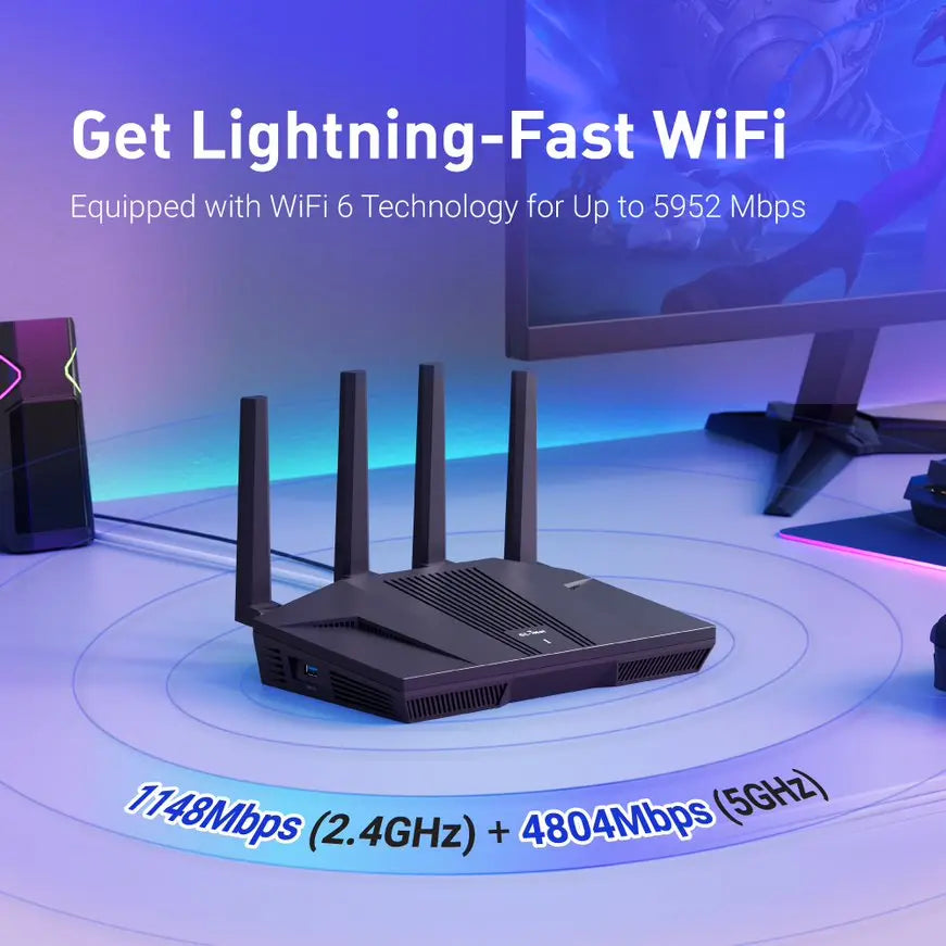GLiNet Flint 2 WiFi 6 Router With Fast Ethernet