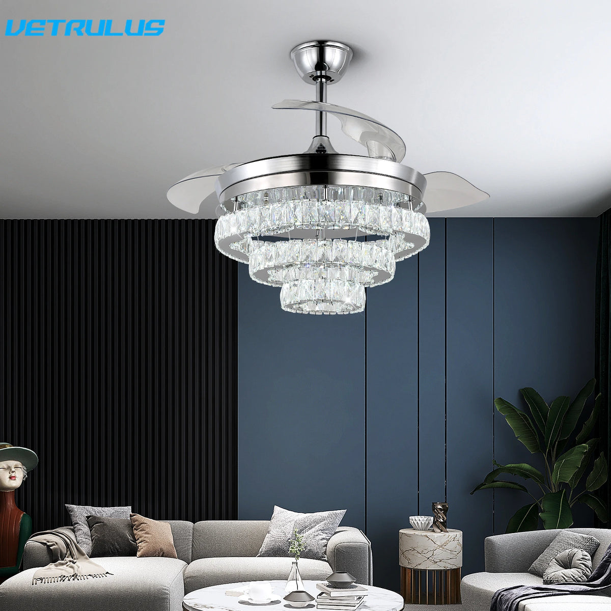 Vetrulus Led Ceiling Fan With Remote Control