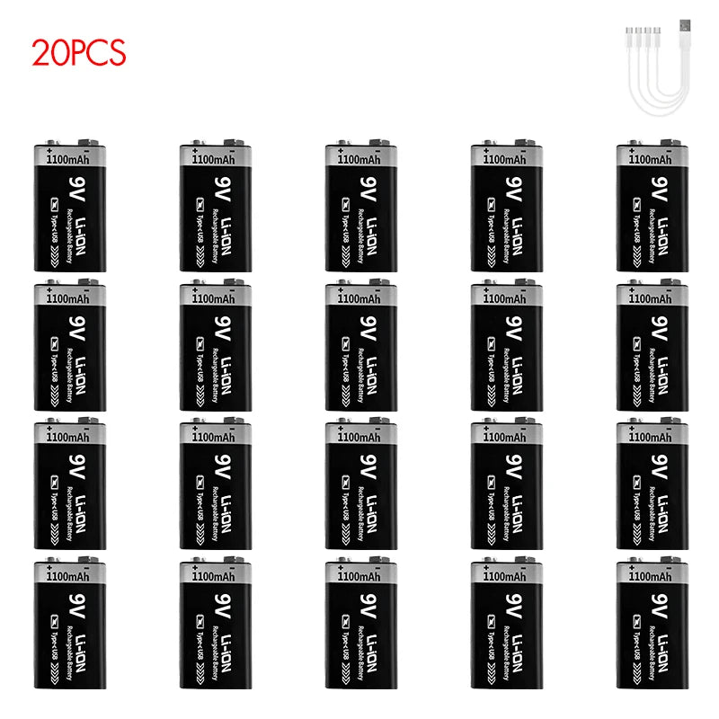 Kuugro 9V USB Rechargeable Battery Pack