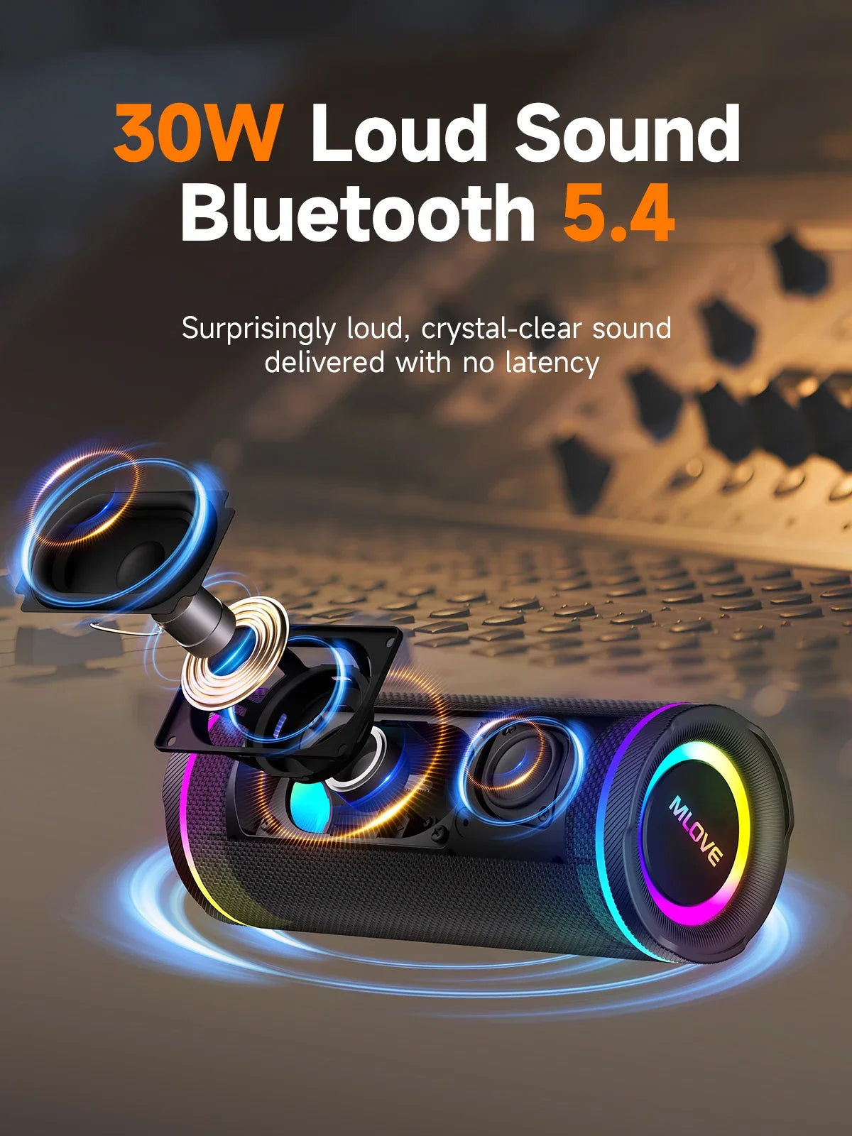 MLOVE E80 Portable Bluetooth Speaker With Dual Sound