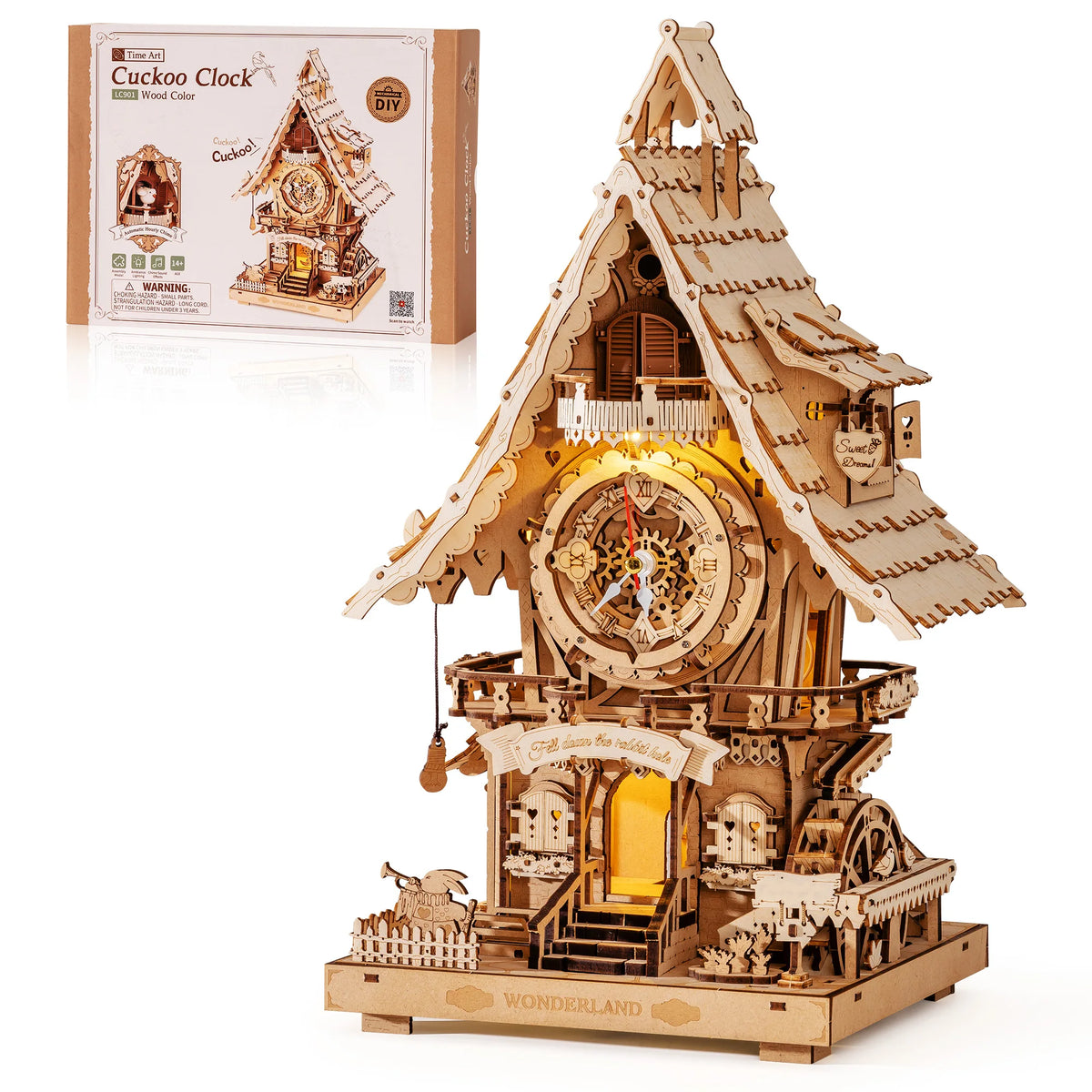 ROKR Wooden 3D Cuckoo Clock Mechanical Building Kit