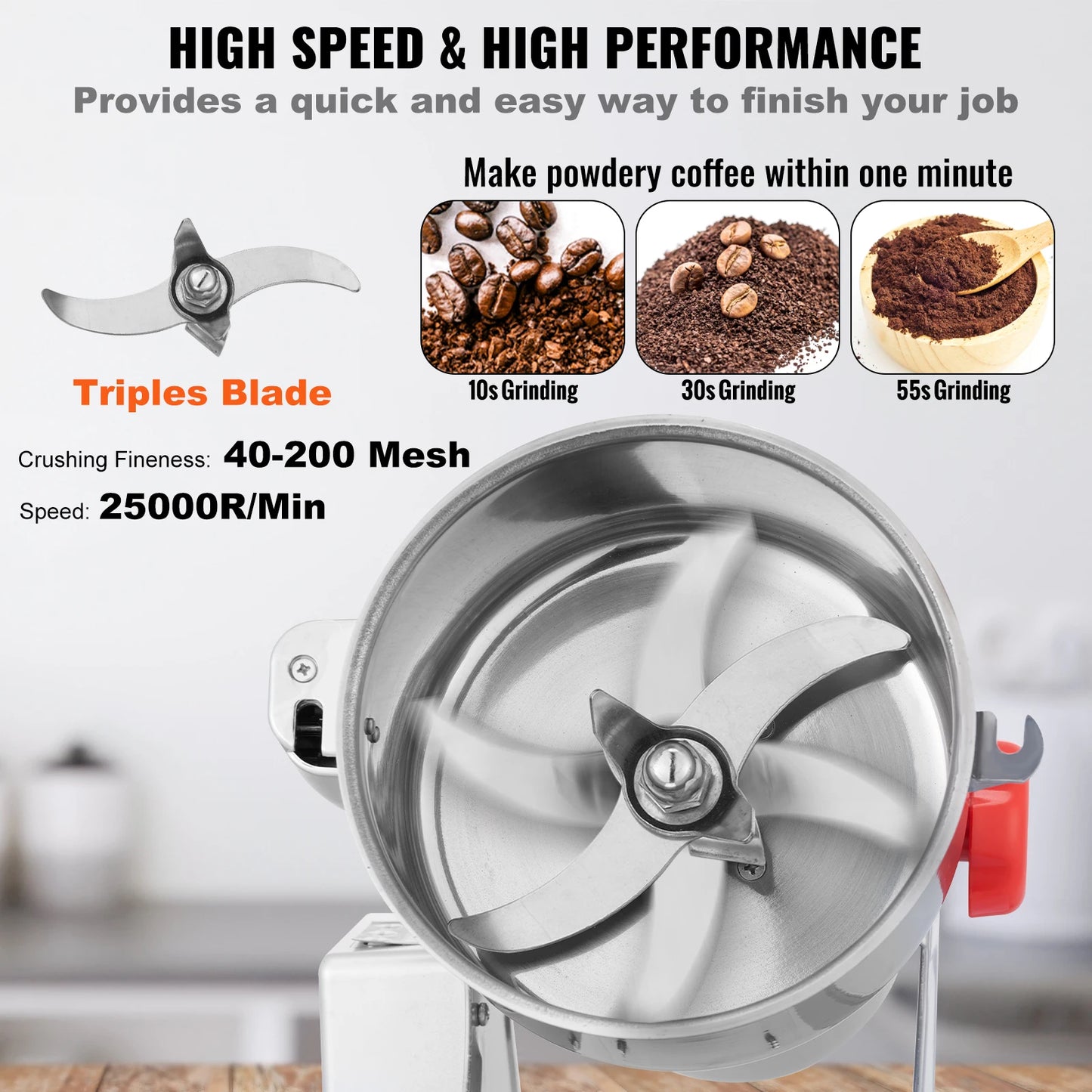 SucceBuy Electric Grain Mill Grinder For Spices And Grains