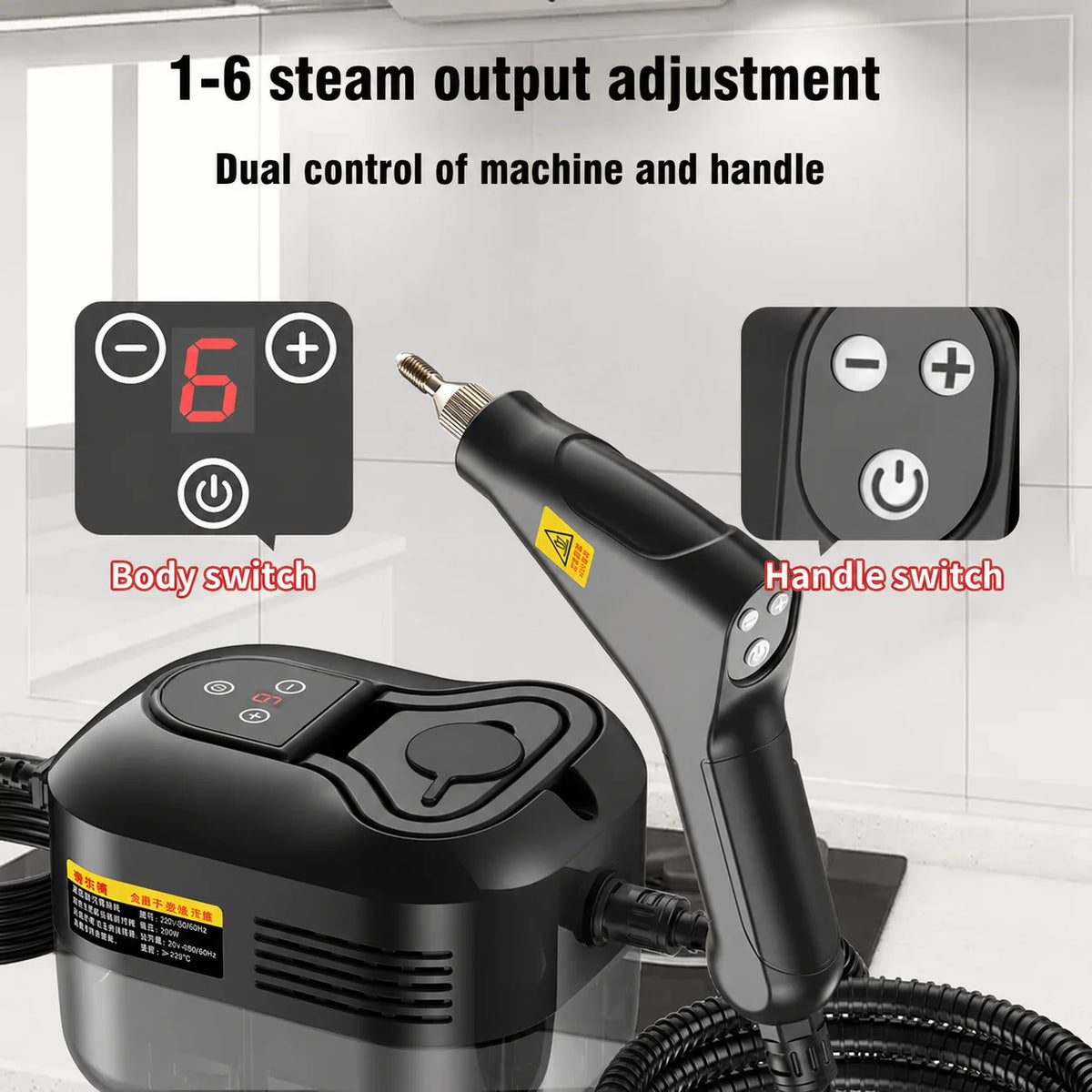 Handheld Multifunctional Steam Cleaner With Smart Control