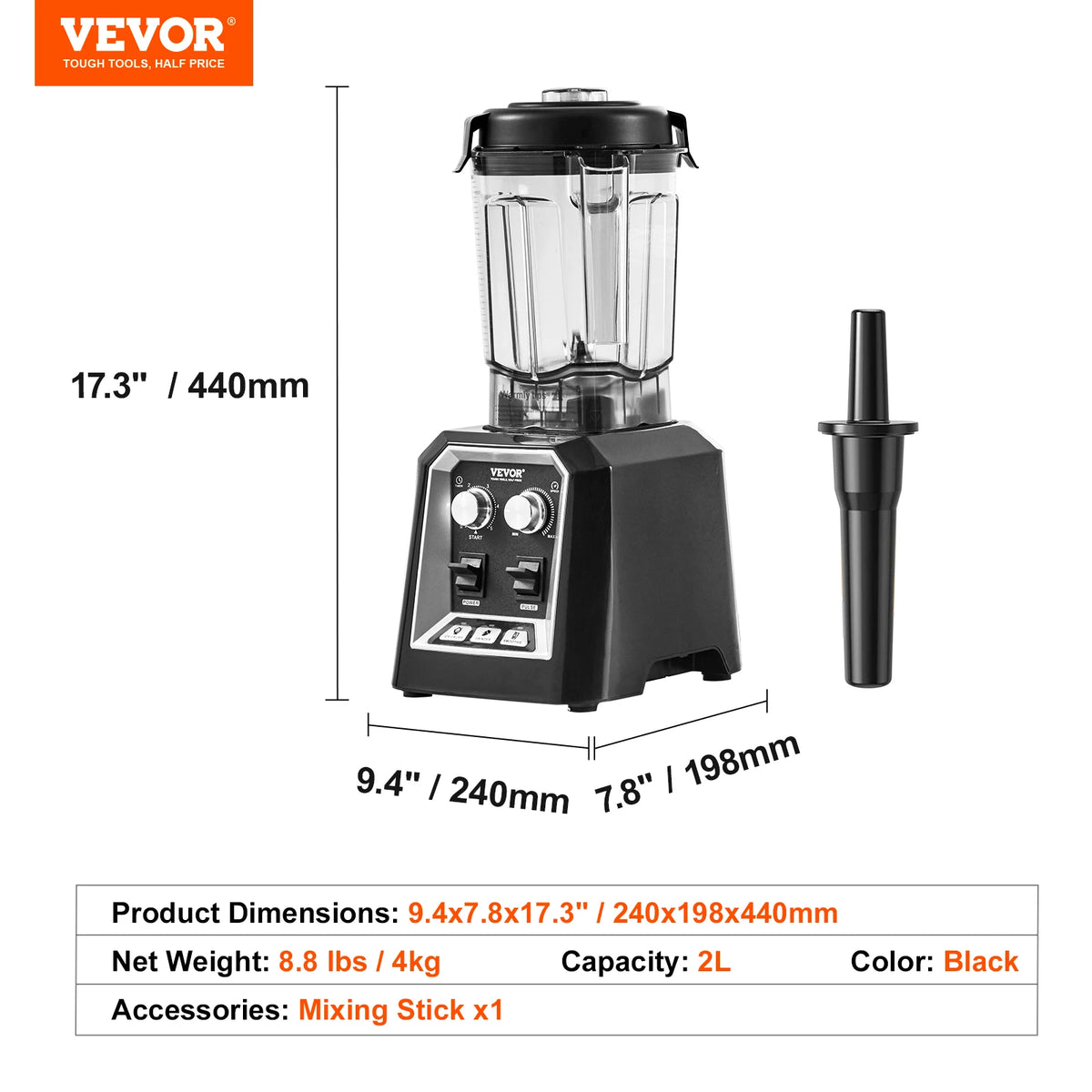 SucceBuy Professional Countertop Smoothie Blender