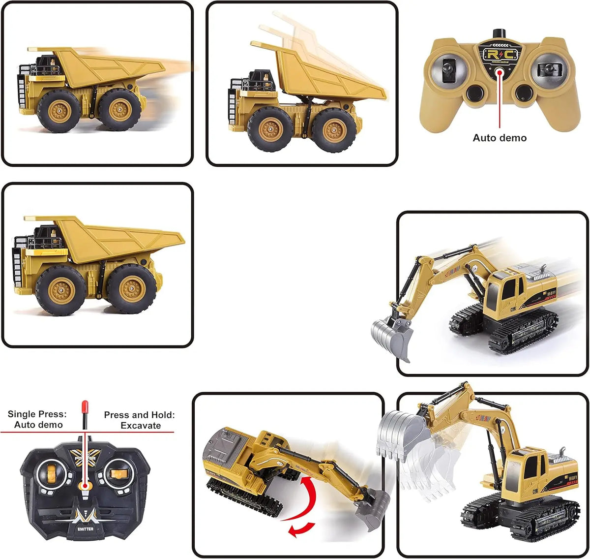 Joyfy Remote Control Excavator And Truck Toy Set